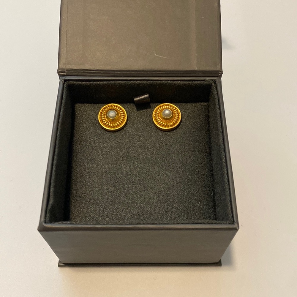 Julie Vos Gold and Pearl Earrings